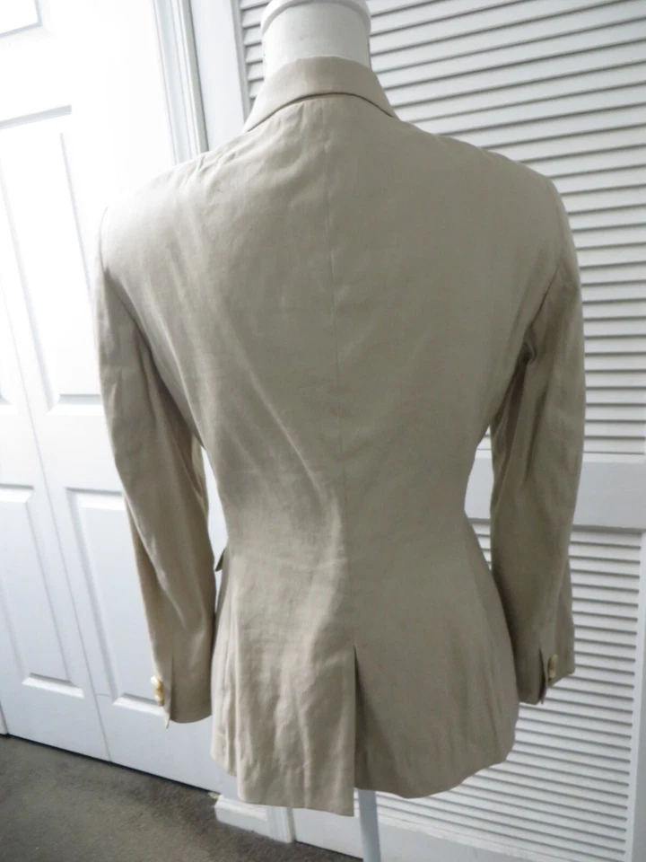 Brooks Brothers Linen blend  Beige 1-button Tan Blazer 6P - Image 3 of 4