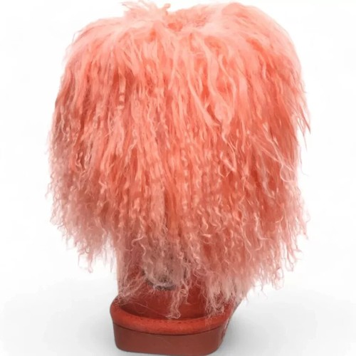 Bearpaw Boo Raspberry Pink Shearling Wool Line Curly Lamb Fur Mongolian Boots 8 - Picture 5 of 8