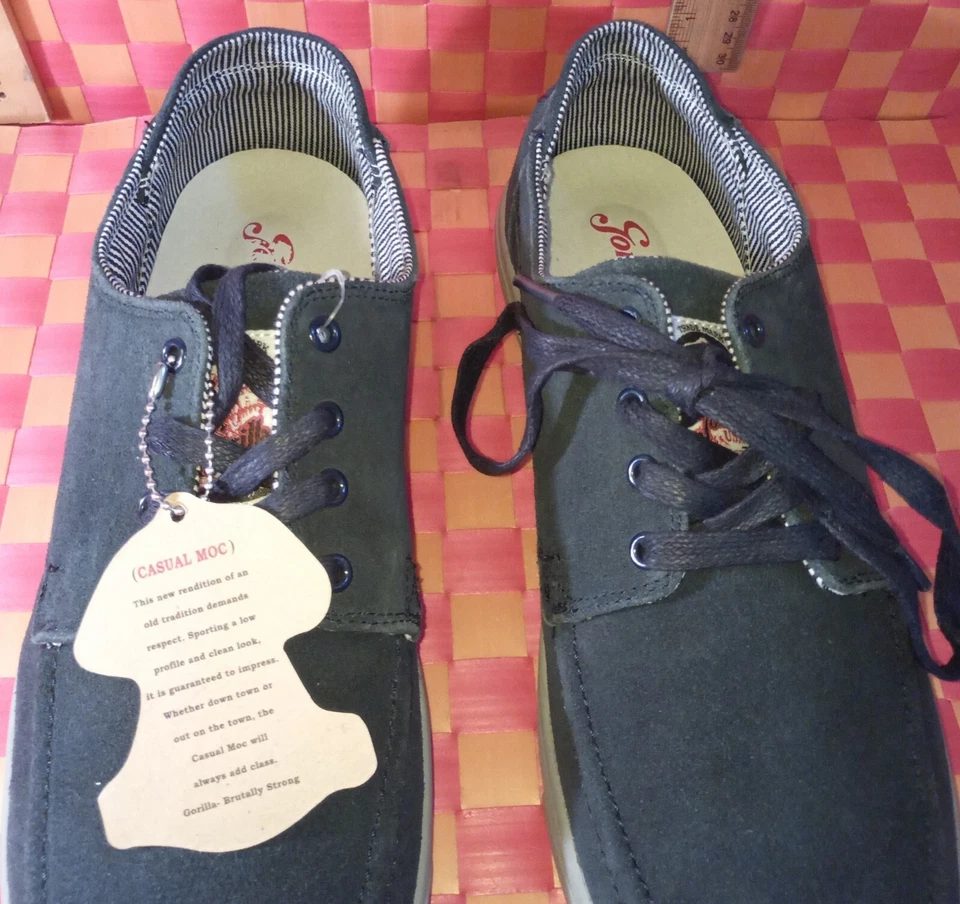 Zapatos, Gorila, Azul y Gris, Casual Moc, Gorilla USA, Hombre: 12, Nuevo con etiqueta... Foto 4 de 4