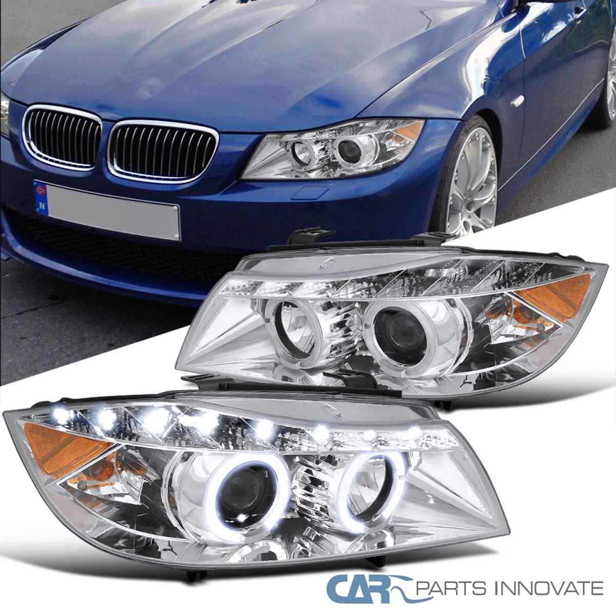 LED Halo Fits 2006 2008 BMW E90 325i 328i 330i Projector
