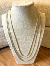 Multi strand chain necklace silver tone metal 80cm LBVYR costume jewellery