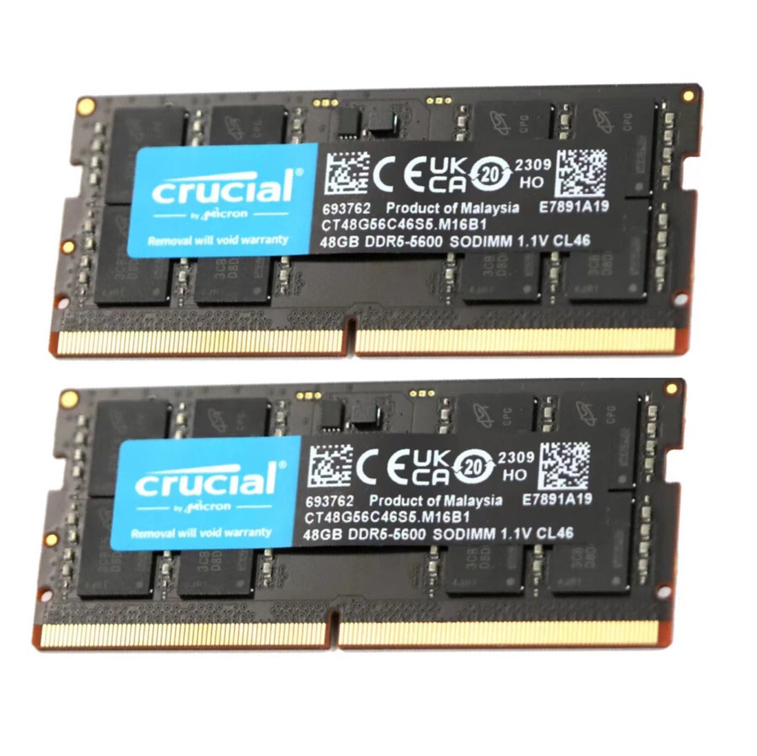 New Crucial 96GB (2X48GB) DDR5-5600MHz PC5-44800 SODIMM New Crucial 96GB (2X48GB) DDR5-5600MHz PC5-44800 SODIMM