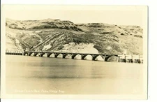 Vtg Postcard Photo RPPC B & W Grand Coulee Dam From Upper Side 1942 Washington
