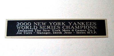 New York Yankees 2000 World Series Nameplate For A Baseball Jersey Case 1.25 X 6
