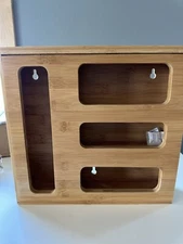 Bamboo Ziploc Bag Storage Organizer Kitchen Drawer Wall Organizer Bags Ziplock