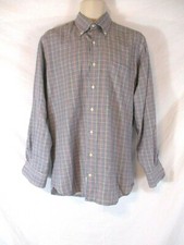 Peter Millar Dress Shirt Plaid Medium Button Front Long Sleeve Mens CBK26