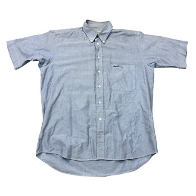 Thomas Burberry Shirt Short Sleeve Button Down Blue Mens Large  Australia