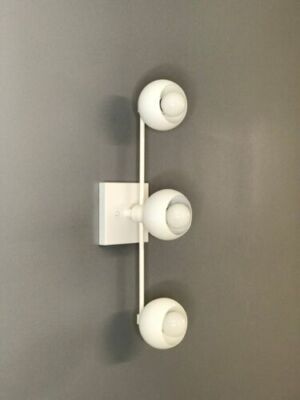Modern Wall Sconce Light Matte White Finish Eyeball Shade Handmade Vanity Light