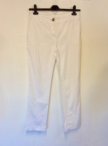 WHITE COTTON CAPRI TROUSERS SIZE 