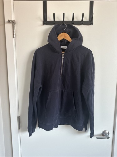 John Elliott Navy Mercer Half Zip Hoodie Men’s Size 3 (Mens Large)