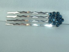 BLUE RHINESTONE HAIR PIN COMB HAIR ACCESSORY