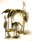 4 x Brass Stork / Blue Heron or Crane Birds Statues / Figurines