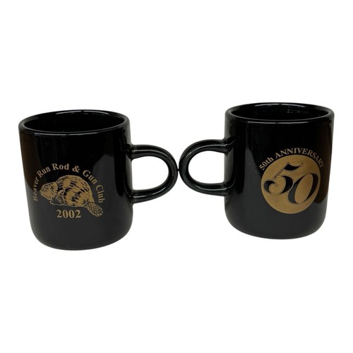 Beaver Valley Gun Club Ceramic Mini Mugs Pair 50th Anniversary 2002 - Picture 2 of 6