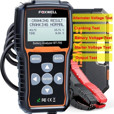 Foxwell BT705 12V-24V Car & Truck Battery Load Tester & Charging System Analyzer