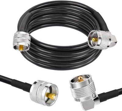 CB Coax Cable RG58 UHF PL-259 Cable 15Ft Right Angle PL259 to PL259 CB Antenna J