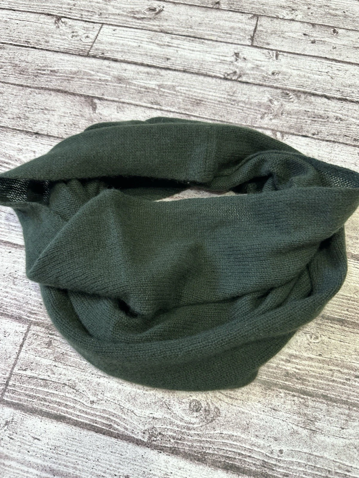 Peter Hahn Neck Scarf 100% Cashmere Womens Men Knitted Scarf Green
