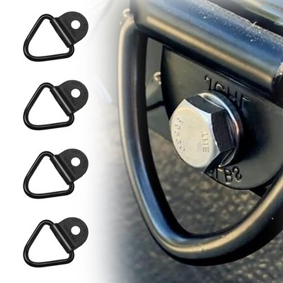 4 PCS Car V Tie Down Anchor 2.3x2.2 Multifunctional Metal Hook Trunk Black