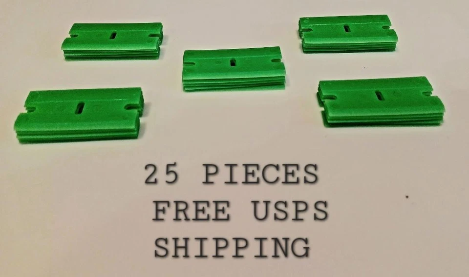 25 Pieces CHISEL EDGE Plastic Razor Blades - Remove Bugs Pinstripe Decal Residue - Image 4 of 4