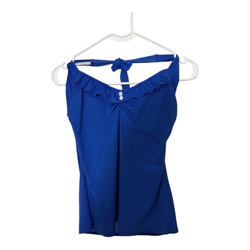 Freya Cherish ungepolsterter Neckholder-Tankini mit Bügel 34D blau weiß gepunktet - Bild 2 von 5