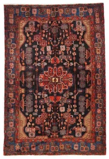 5x8 Vintage Plum Tribal Floral Rug Hand-Knotted Wool Oriental Carpet