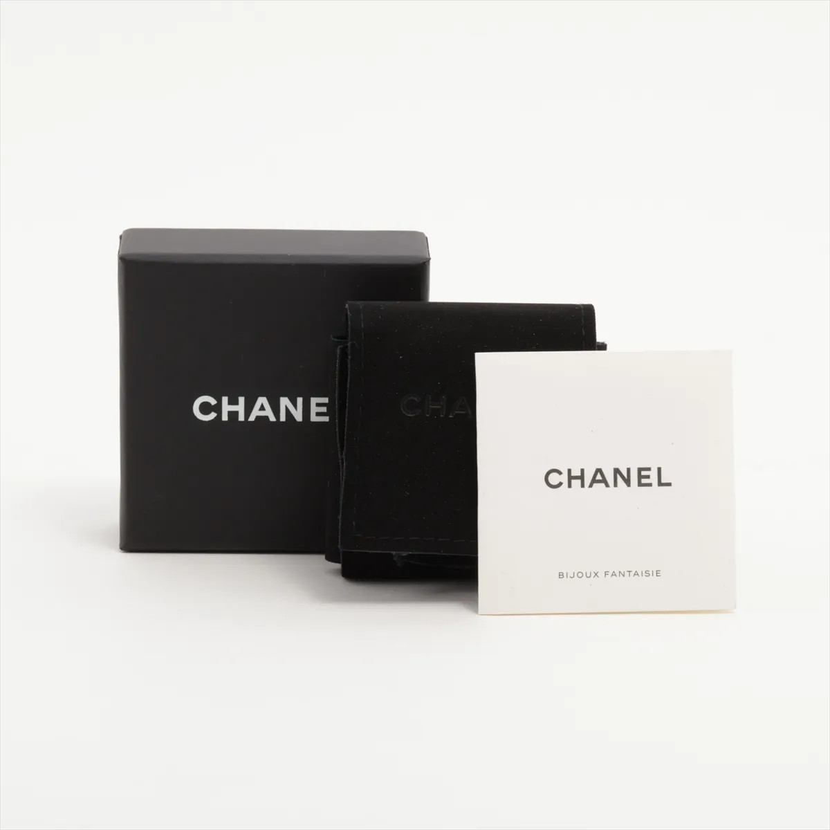 Chanel Coco Mark A20A Earrings (for both ears) GP×Rhinestone Black thumbnail 6