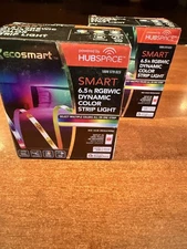 2 Pack EcoSmart 6.5ft RGBWIC LED Strip Lights – Dynamic Color w/ Hubspace App