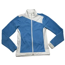 Pearl Izumi Blue Zip Front Cycling Jacket Womens Sz M Medium Stretchy Polyester