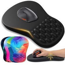 YIWEI Ergonomic Mouse Pad with Wrist Rest for Carpal 11L x 7.9W inches, Black