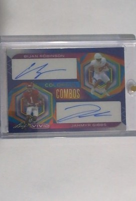 2023 Leaf Vivid - Jahmyr Gibbs, Bijan Robinson #CC-5 Navy Blue Prismatic 7/7 