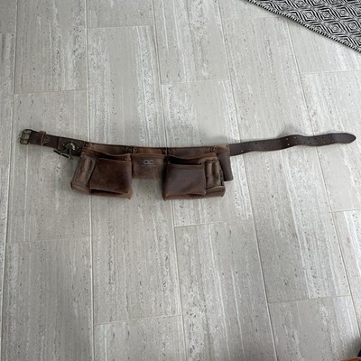 CLC Custom LeatherCraft Tool Belt 19427 Brown Leather Work Pouch Rig 34-52 Inch