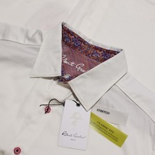Robert Graham NWT Bevande Casual Button Down Shirt Size L Classic Fit in White
