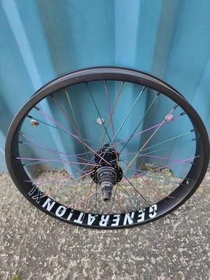 Custom Built Freecoaster BMX Wheel - Black - Extra Wide Rim - 36H 14MM RHD 9T - Image 1 of 3