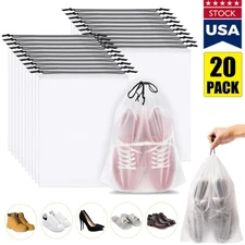 20x Shoe Bags for Travel, Clear Travel Shoe Bags for Packing Large Waterproof US