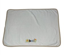 Carters Just One You 30x40 Elephant Turtle Baby Blanket White Tan Border