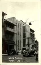 RPPC Loteria Nacional Panama City lottery ~ 1930-1950 real photo postcard