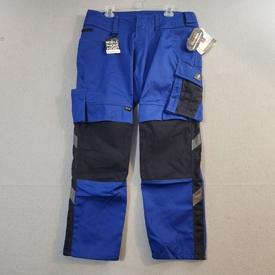 Mascot Manheim Utility Work Pants Mens 38X30 Blue Cordura Pockets Double Knees