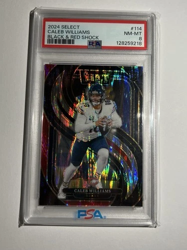 2024 Panini Select Caleb Williams #114 Black & Red Shock Prizm PSA 8 Rookie