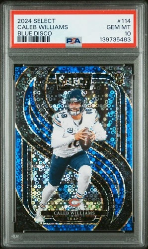 2024 PANINI SELECT BLUE DISCO #114 CALEB WILLIAMS ROOKIE RC 21/25 PSA 10