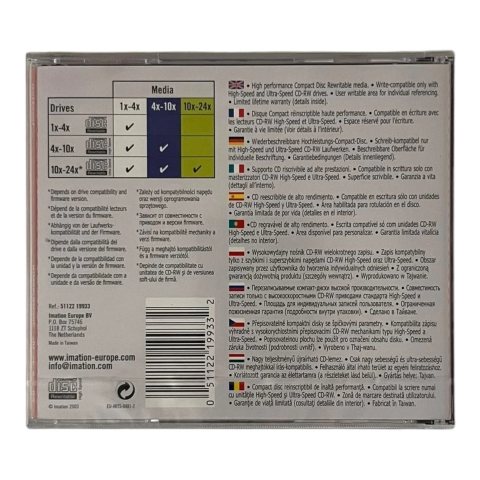 imation CD-RW Rohling 700MB 80min 1 Stück NEU & OVP - Bild 2 von 2