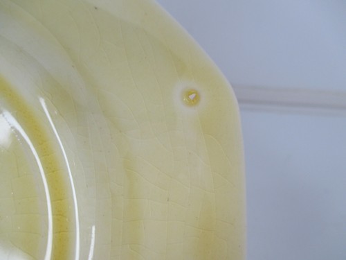VTG Antique Ivory from Salem 1927 Yellow Bread Plate Floral Bird of Paradise - Picture 4 of 12