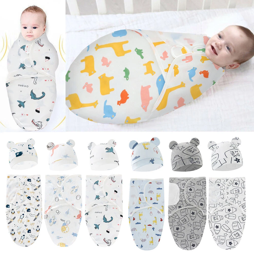 Newborn Baby Swaddle Blanket Easy Adjustable Infant Sleep Sack Wrap 0-6  Months