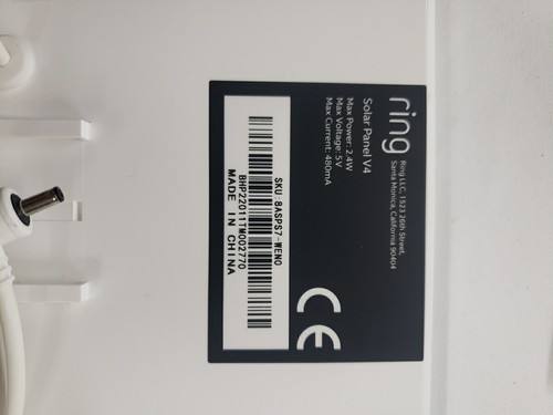 Ring Solar Panel 1st Generation 2.4W For Stick Up Spotlight Camera Battery White - Picture 4 of 6