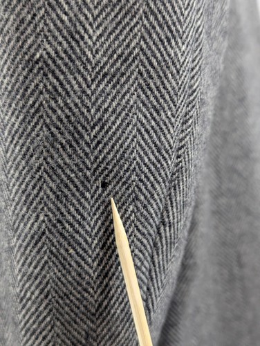 VINTAGE Garrison Park Sport Coat Blazer Mens 49R Gray Herringbone Leather Button - Picture 5 of 16