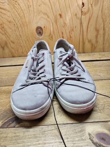 Ecco Herren Soft7 Sneaker Größe 43 EU 9-9,5 US Freizeit Grau Nubuk Low Top Golfschuh - Bild 3 von 8