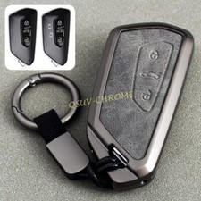Für VW Golf MK8 ID.3 ID.4 Cupra Leon Metall Leder Autoschlüssel Hülle Kette Ring