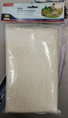JTT SCENERY PRODUCTS #97625 Plaster Cloth, 20 PCS, 12''x8''. NIP (W3)