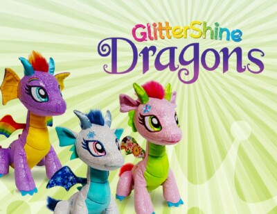 SnapToys Glittershine Dragon Soft Plush Fantasy Toy