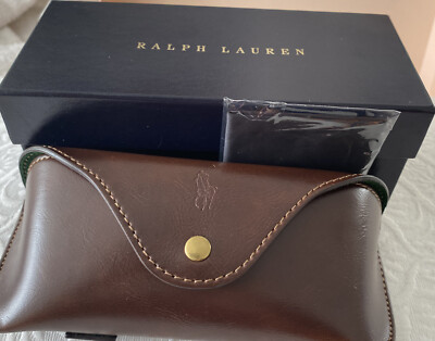 Ralph Lauren Brown Sunglasses Case With Outer Box And Cleaning
