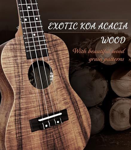 Ukulele, KOA Acacia Wood 26 inch Adults Kids Professional Ukelele Tenor Matte - Picture 3 of 7