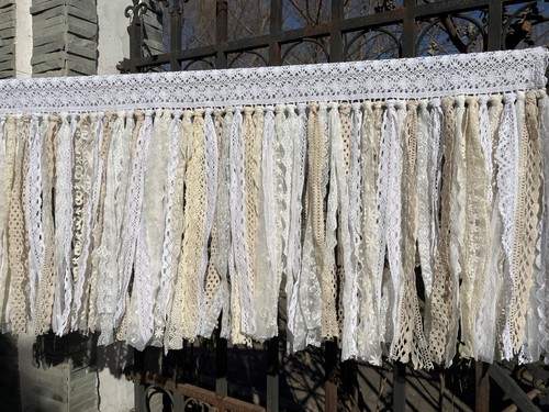 Custom Crochet Kitchen Curtain Shabby Lace curtain Kitchen Valance - Picture 5 of 11